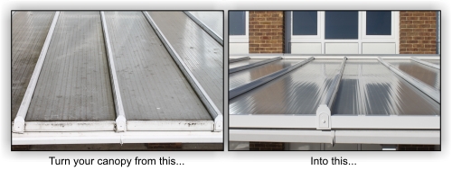 Before & After - Able Canopies' Canopy Health Check & Clean