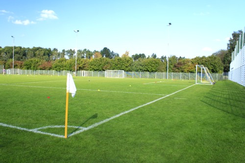 Football pitch with no sheltered seatered areas