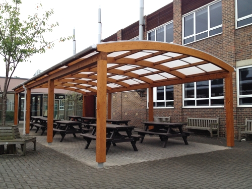Carshalton High School for Girls - Student Study and Social Canopy - Able Canopies Ltd