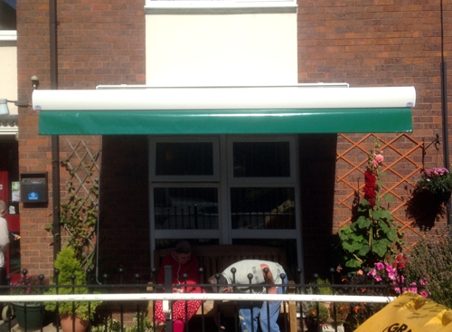 Commercial Awnings installed at Erw Gerrig Housing Unit in Clwyd