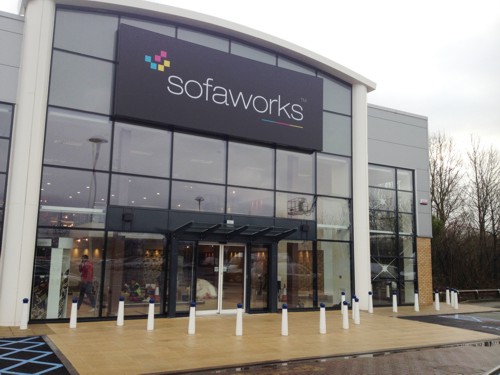 Shop Canopy installed at Sofaworks in Fosse Shopping Park in Leicestershire