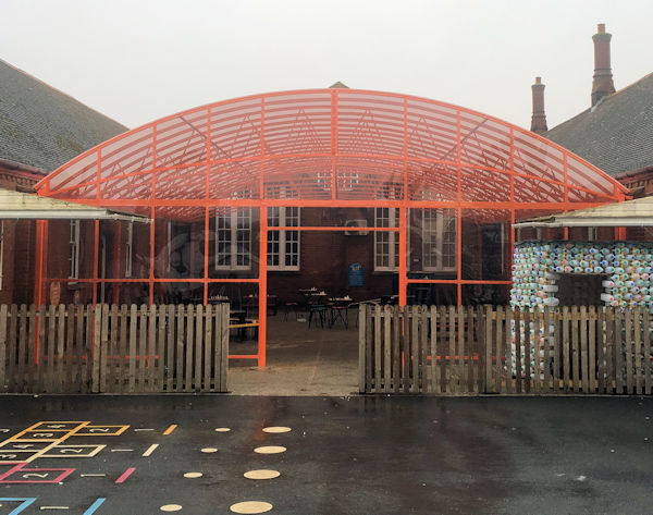 Hamilton Big Span Canopy installed at Springfield Junior School in Ipswich, Suffolk
