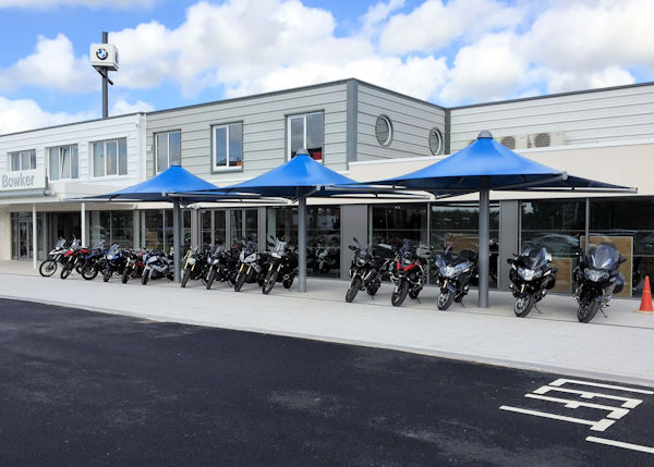 Canopies for Car or Motorbike Showrooms