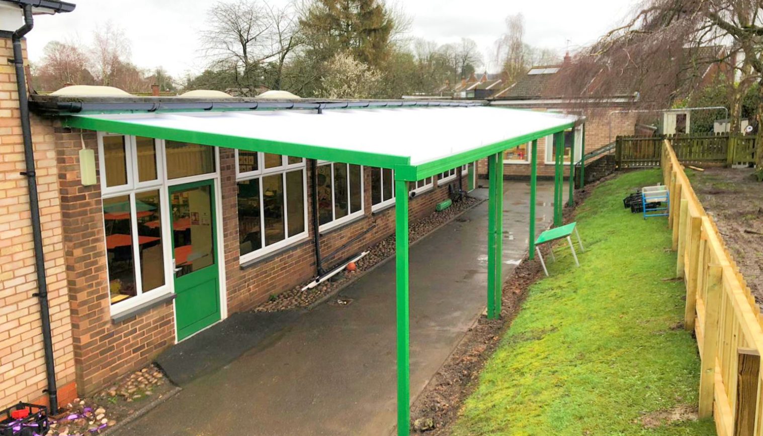 West Acre Infant School – Wall Mounted Canopy