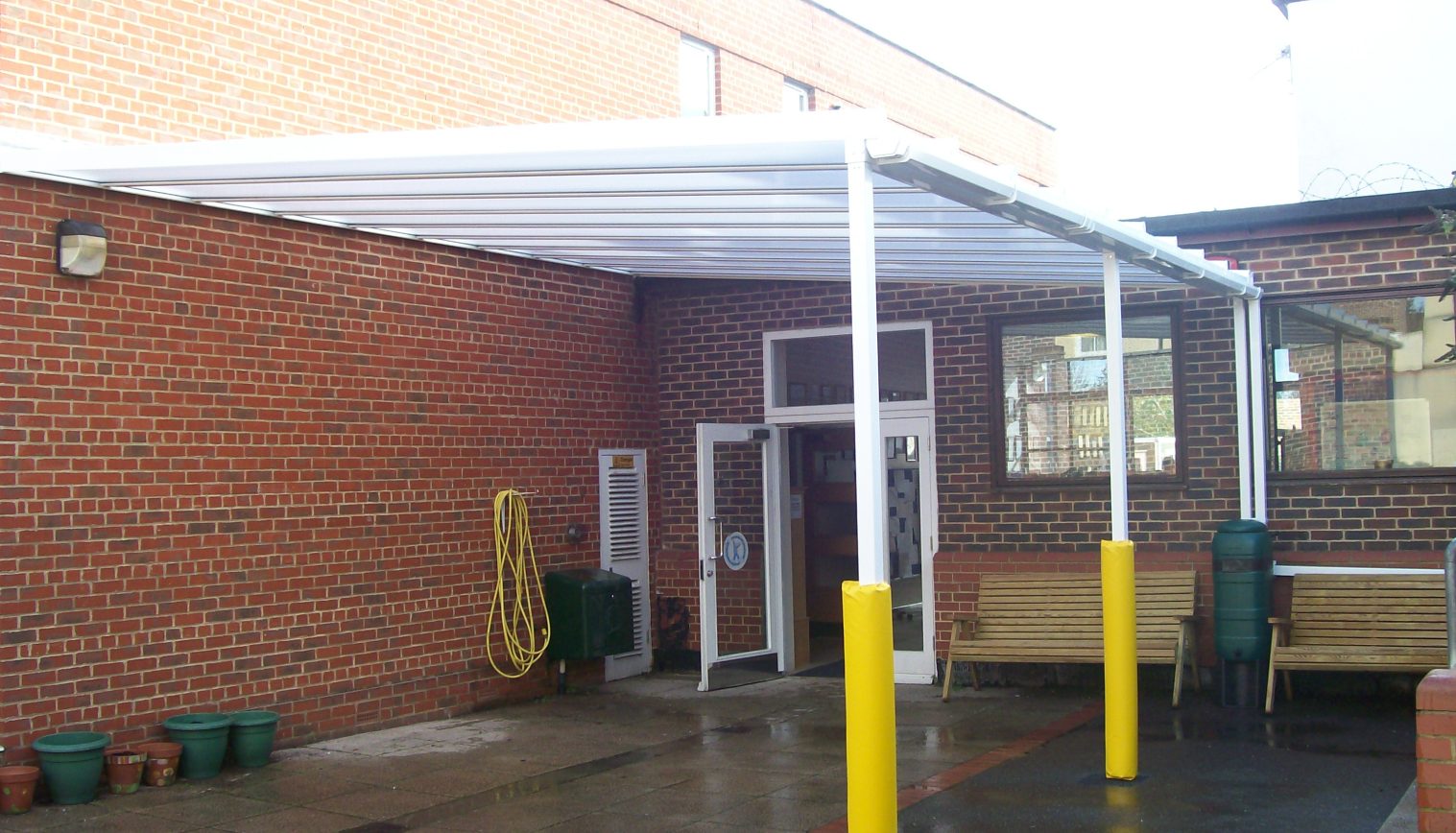 Hasmonean Primary School- Wall Mounted Canopy – Fourth install
