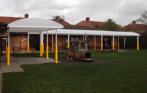 Just Learning Day Nursery – Free Standing Canopy