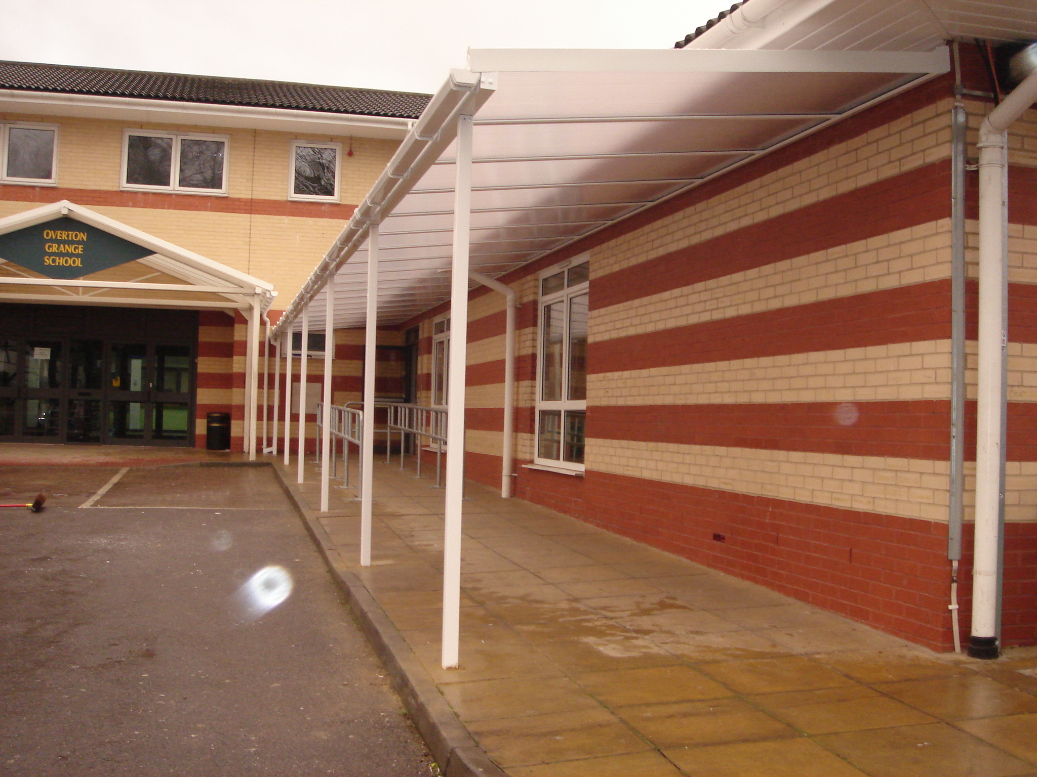 Overton Grange School, Sutton - Wall Mounted Canopy - Able Canopies