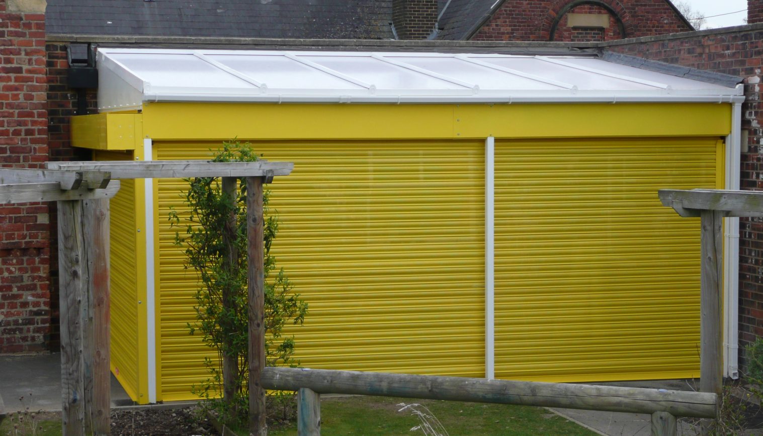 Willington Primary School- Wall Mounted Canopy & Secure Roller Shutters