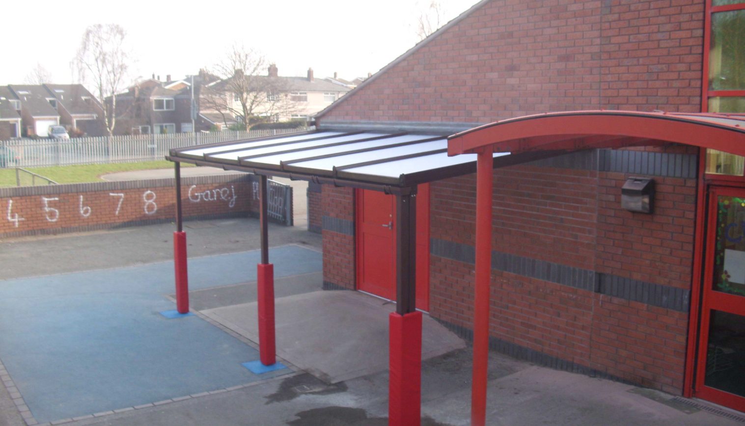 Ysgol Plas Coch County Primary School – Wall Mounted Canopy – Second Install