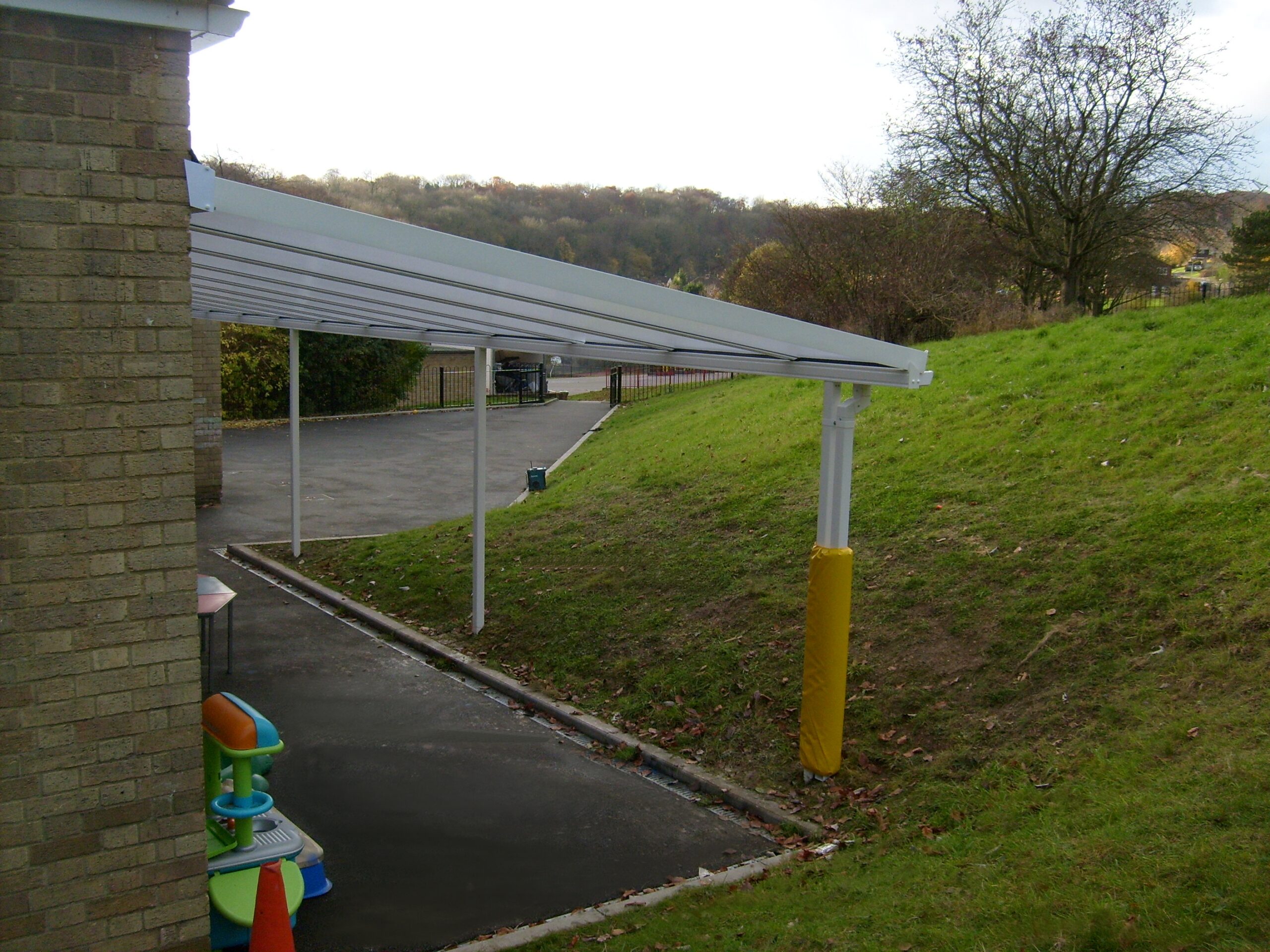Ash Hill Primary School, High Wall Mounted Canopy Able Canopies