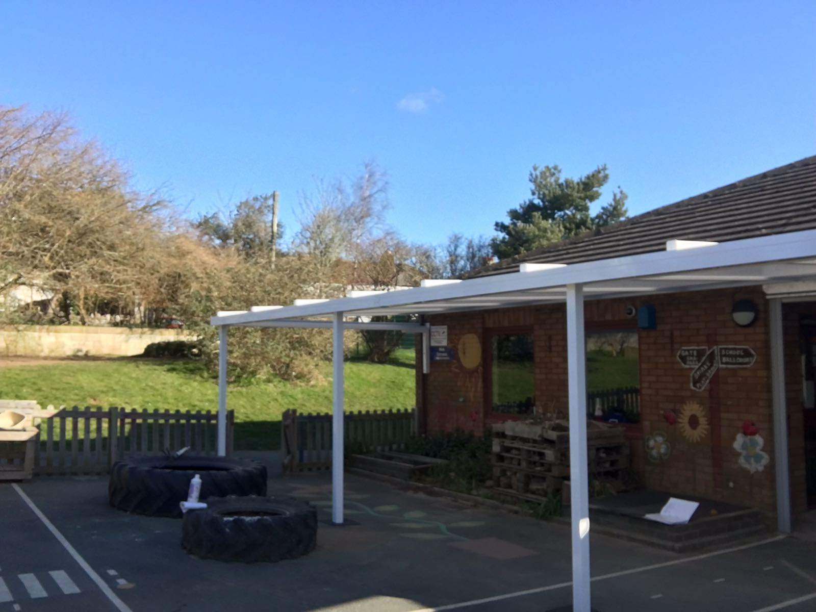 Brixton St Mary's C of E Primary School, Wall Mounted Canopies - Able ...
