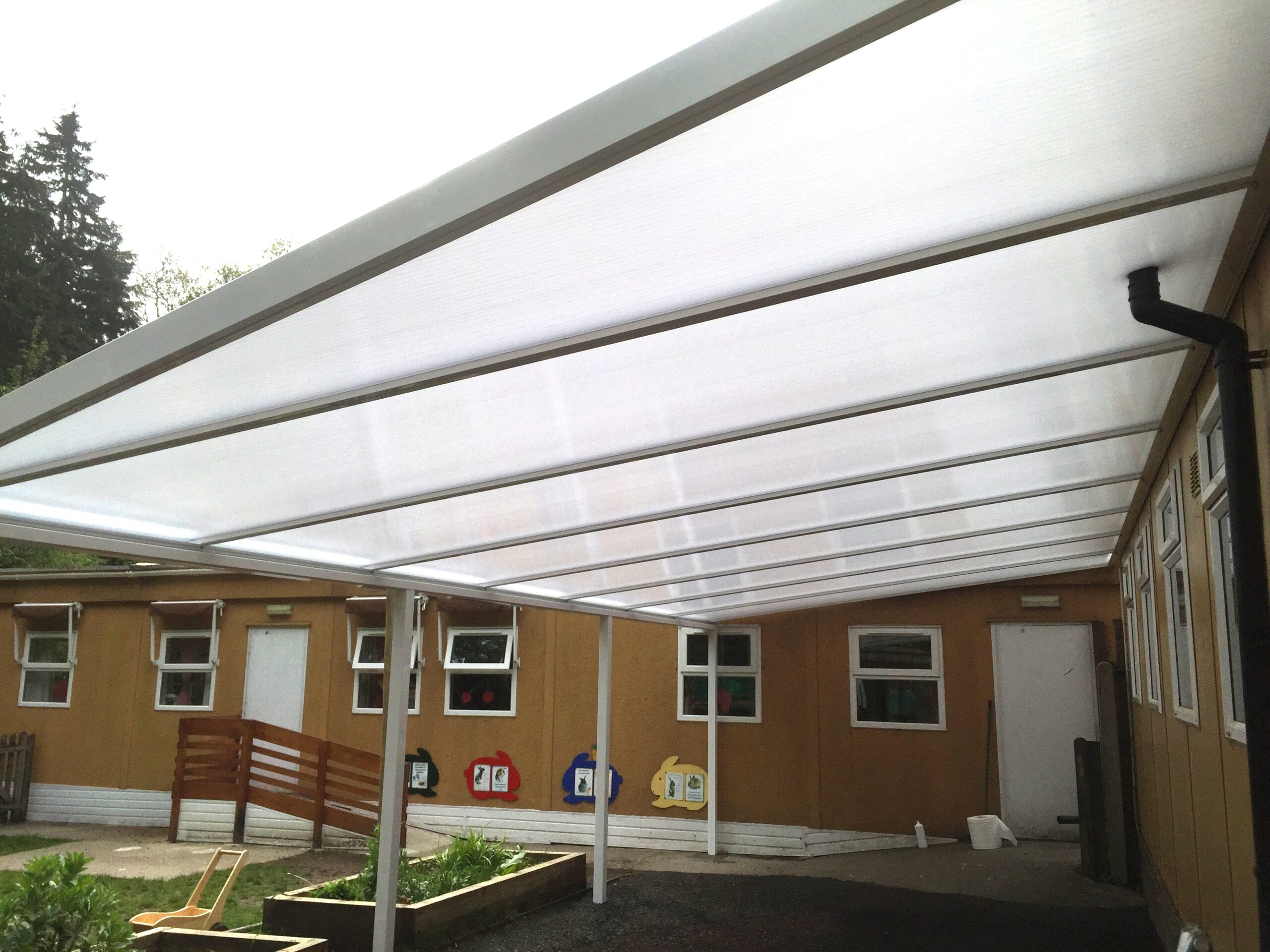 Bunny Run Childcare Centre, Wall Mounted Canopy - Able Canopies