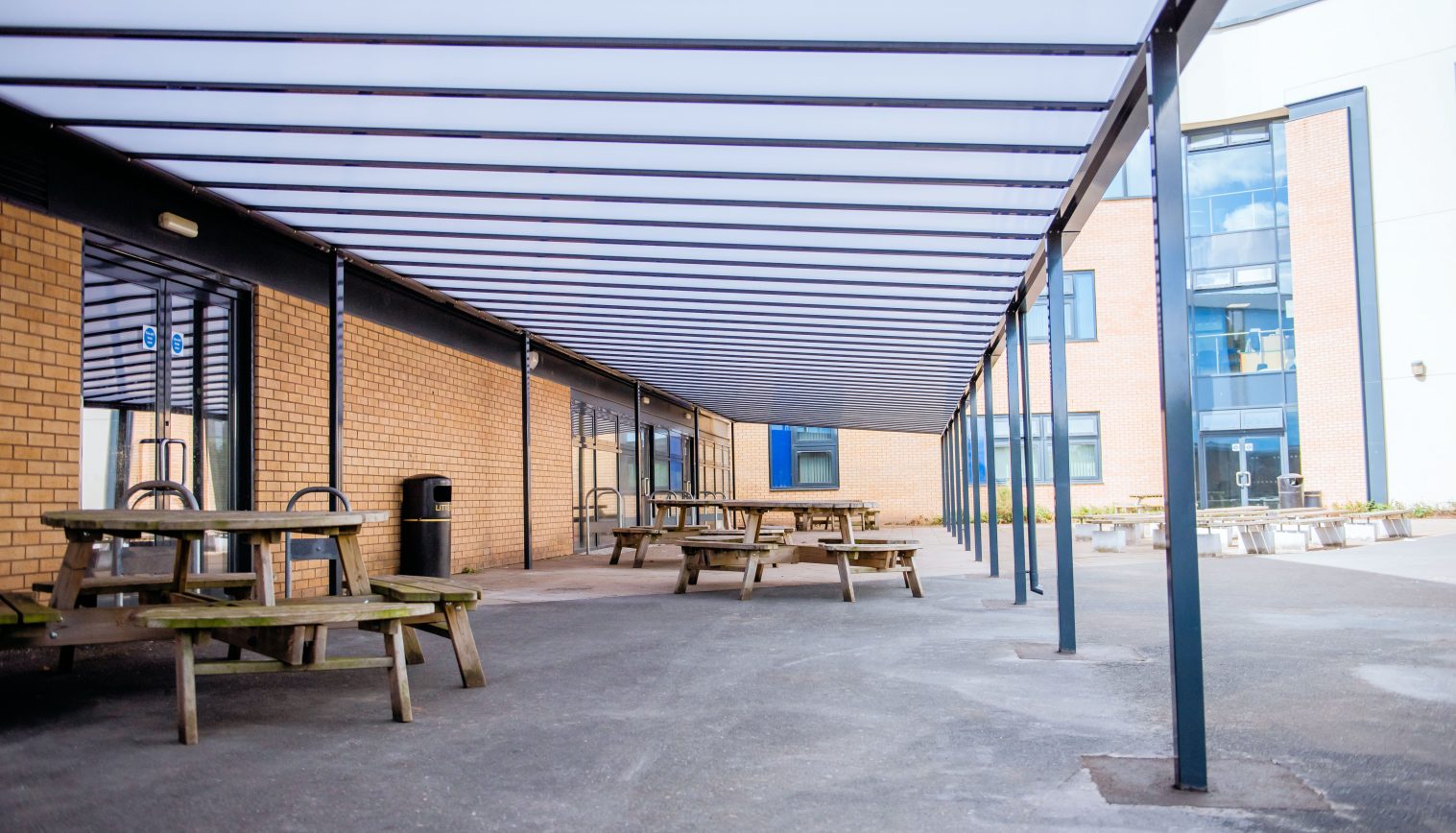 Charlton School | School Canopy | Free Standing Canopy – Able Canopies Ltd.