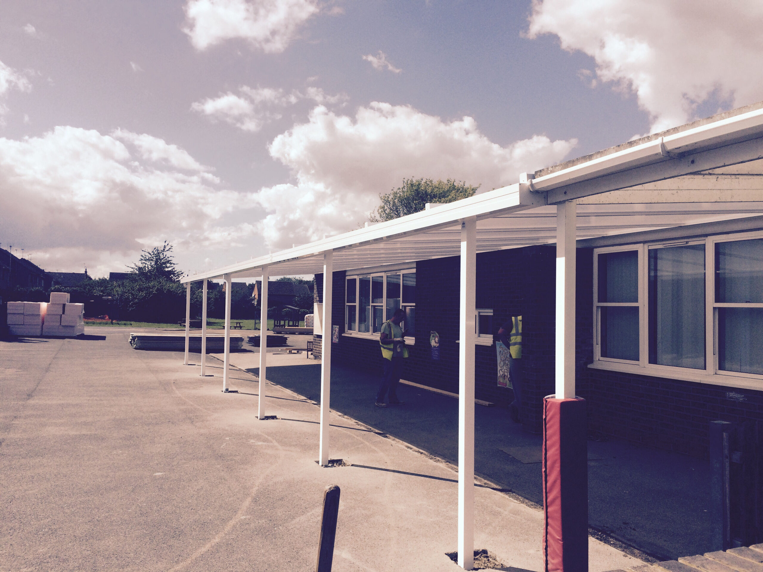 Clipstone Brook Lower School, Wall Mounted Canopy Able Canopies Ltd
