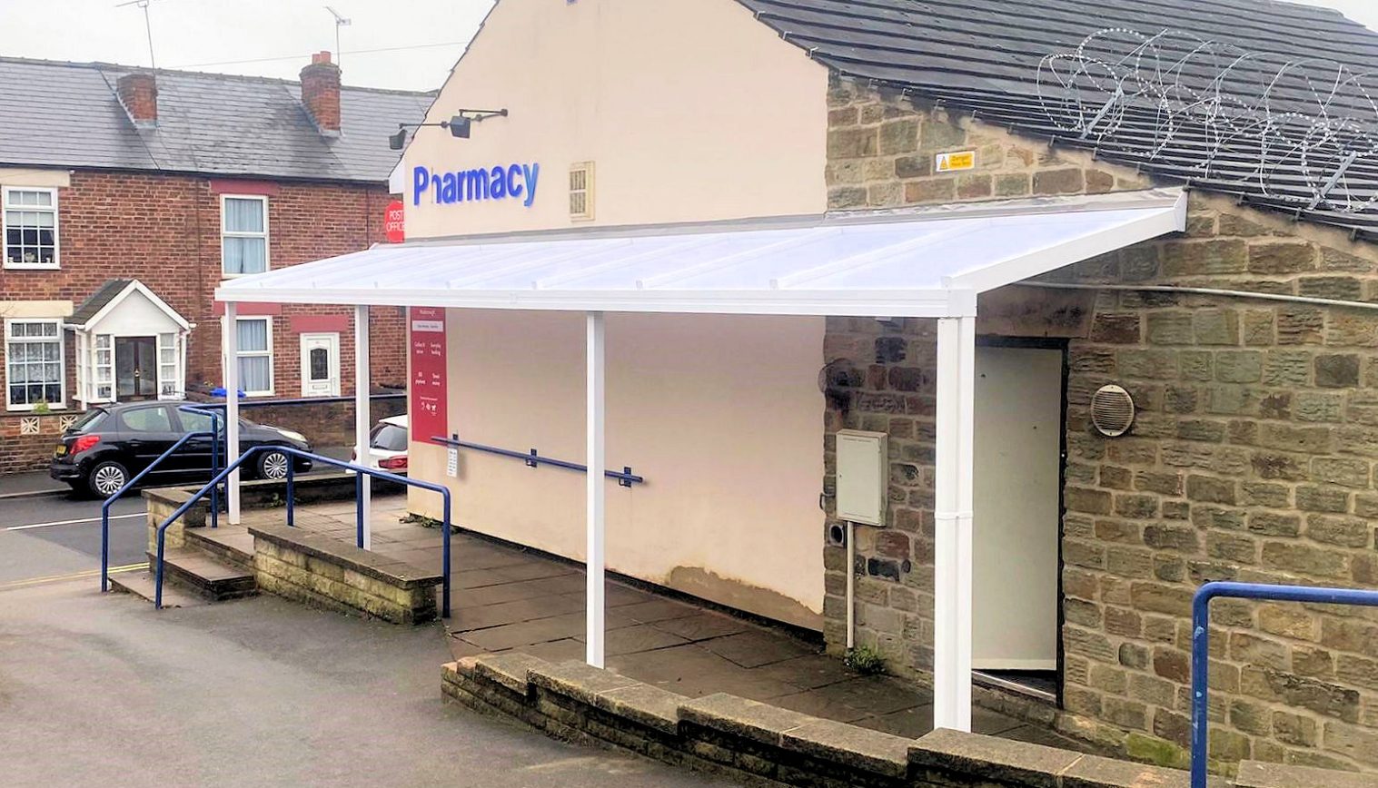 Gilbert and Armstrong Pharmacy – Wall Mounted Canopy