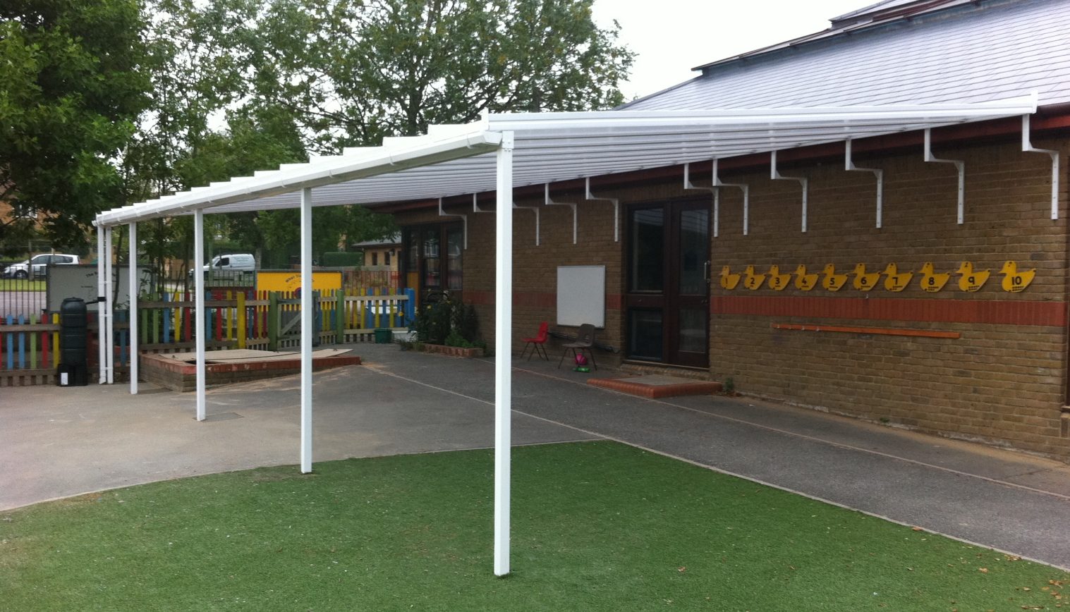Minster C of E Primary School – Wall Mounted Canopy