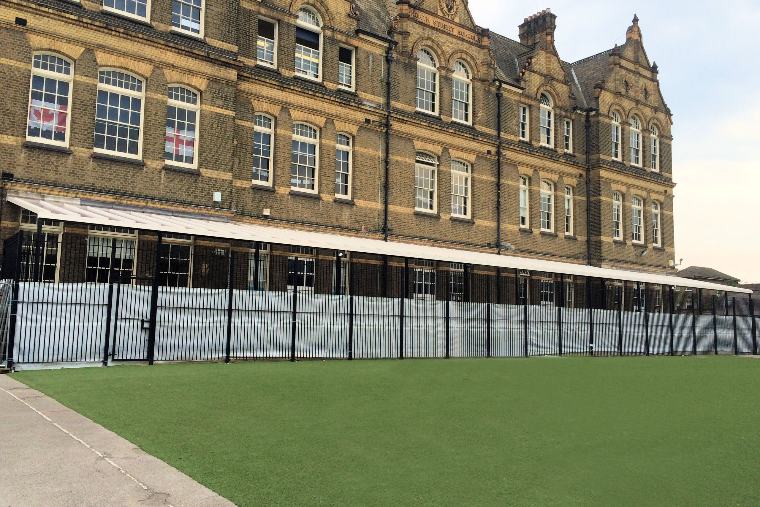 Northbury Primary School, Wall Mounted Canopy Able Canopies Ltd