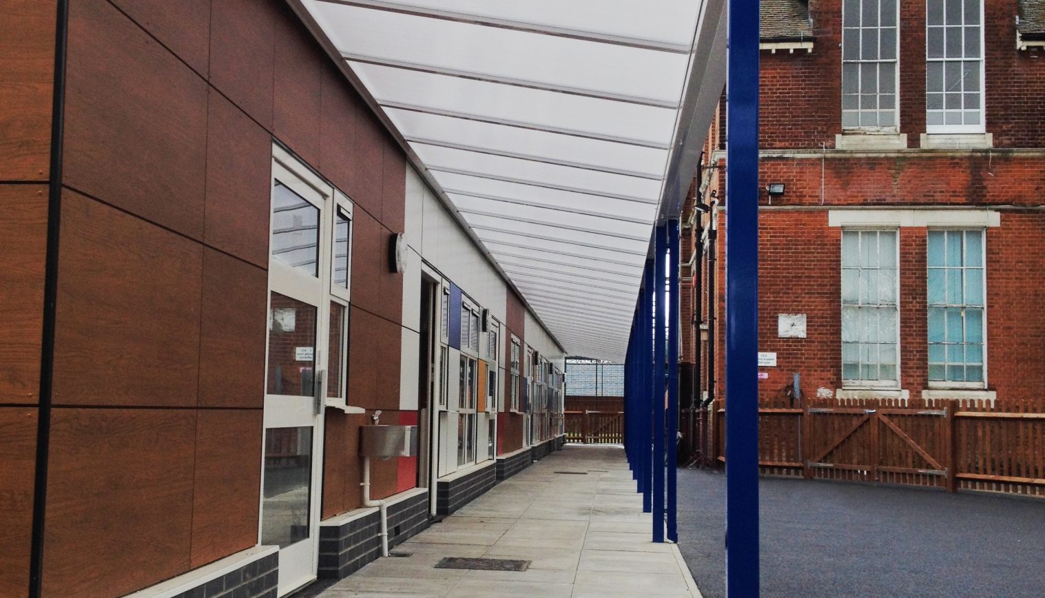 St John’s Primary School – Wall Mounted Walkway Canopy