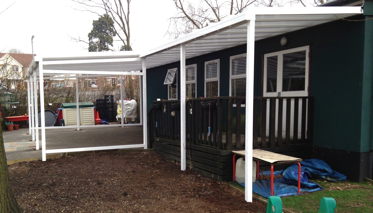 St Meryl Junior & Infant School – 1st Wall Mounted Canopy