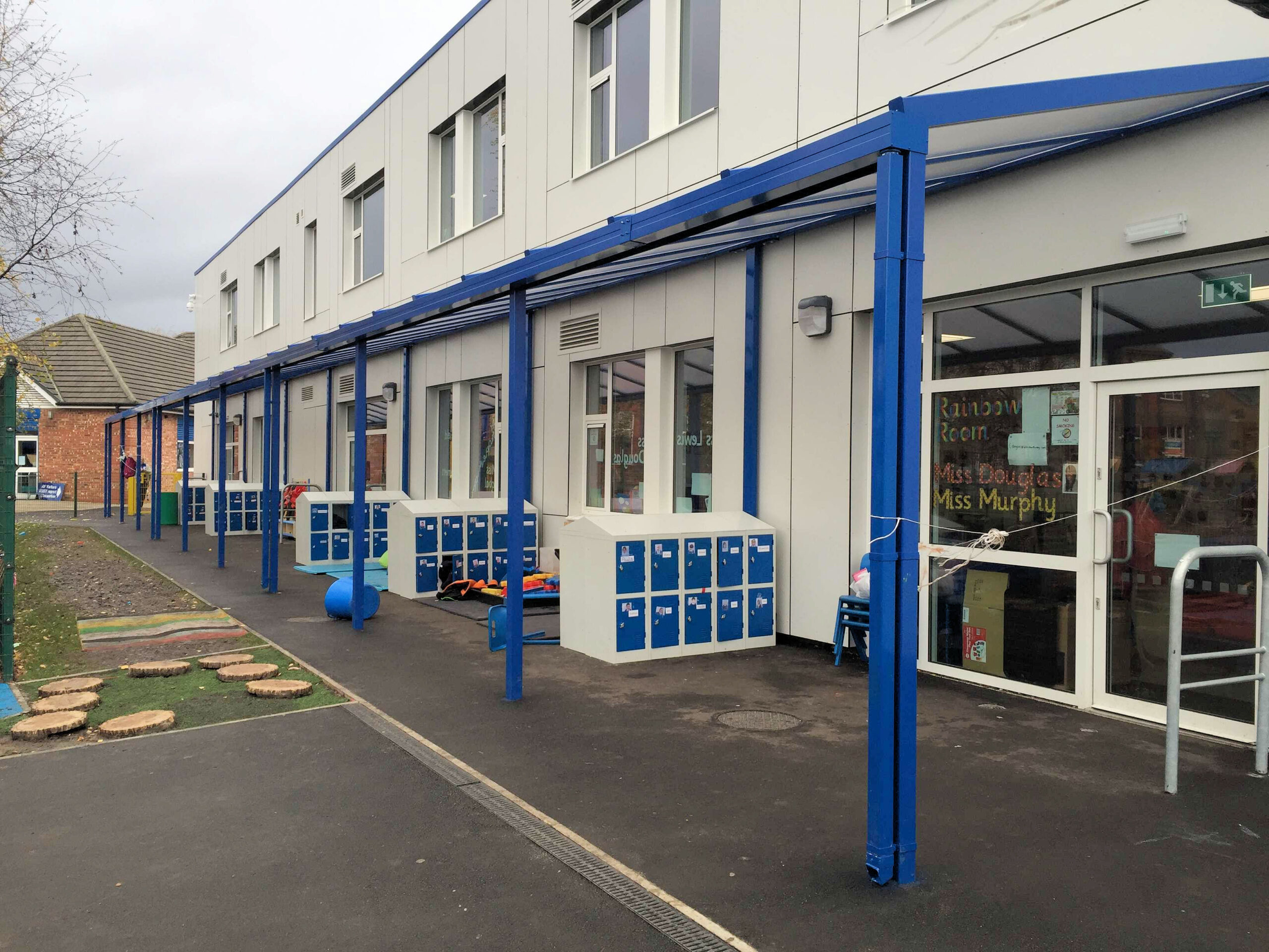 Wilbraham Primary School, Wall Mounted Canopy Able Canopies Ltd