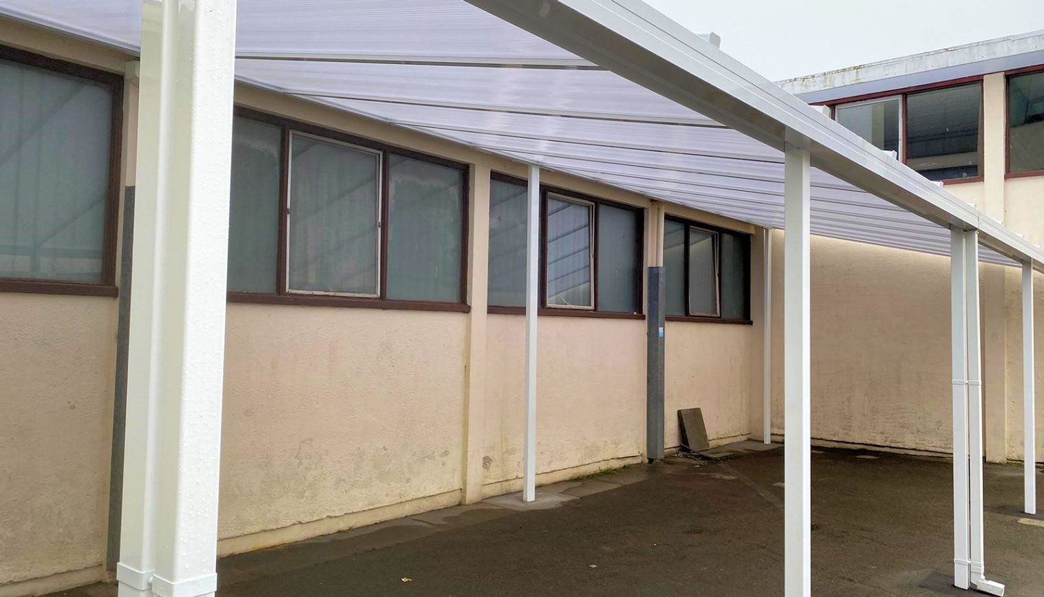 Ysgol David Hughes – Wall Mounted Canopy