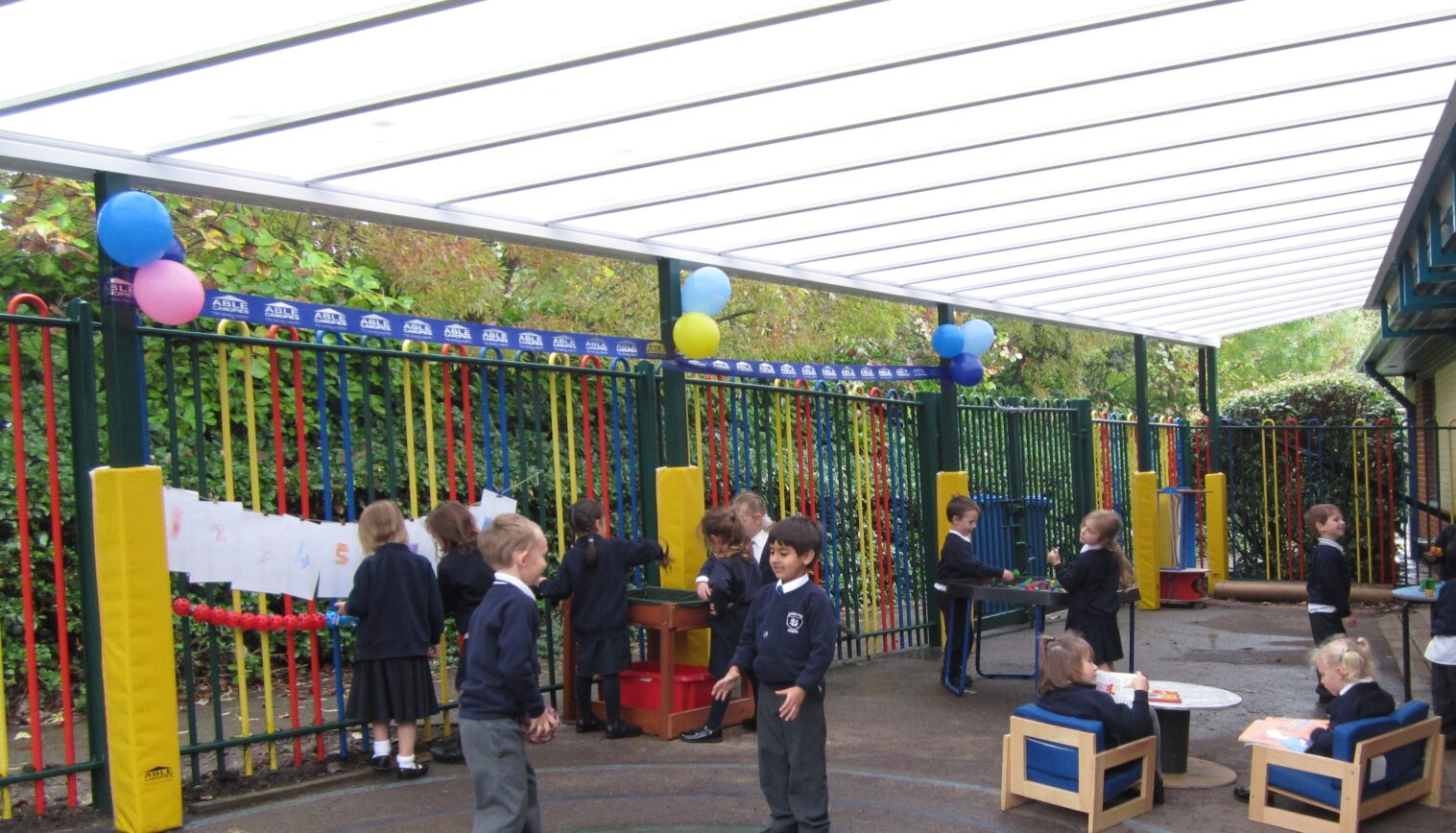 Children at Ladbrooke School enjoy learning outside whatever the weather!